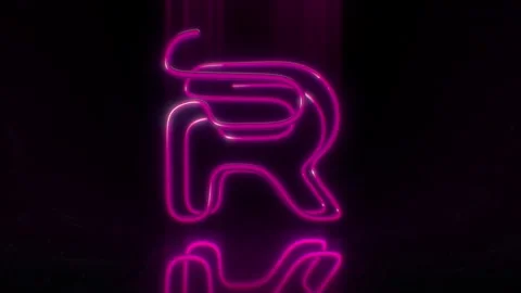Colorful Neon Letter R Loop Animation. Stock Footage 265398606