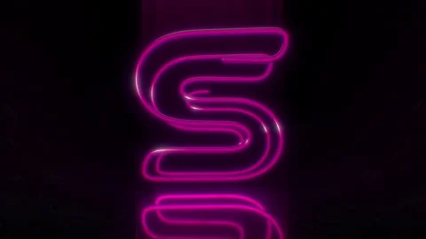 Colorful Neon Letter S Loop Animation. Stock Footage 265398711