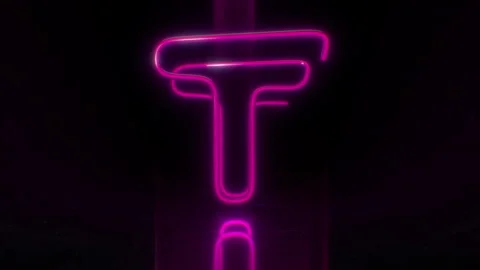 Colorful Neon Letter T Loop Animation. Stock Footage 265398803