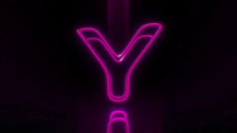 Colorful Neon Letter Y Loop Animation. Stock Footage 265399452