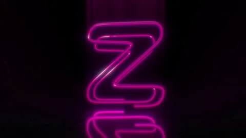 Colorful Neon Letter Z Loop Animation. Stock Footage 265399546