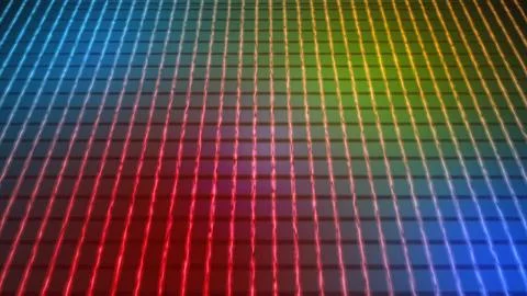 Colorful neon light grid pattern background Illustrazione stock