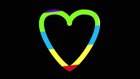 Colorful neon light heart icon Stock Footage 220175484