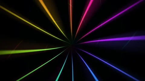 Colorful Neon Light Rays on Black Seamless Loop Stock Footage 340557651