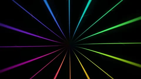 Colorful Neon Light Rays on Black Seamless Loop Stock Footage 340595138