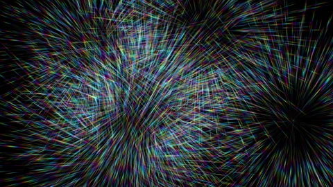 Colorful Neon Light Rays Explosion Abstract Animation on Black Background, Rainb Stock Footage 338010737