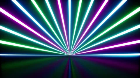 Colorful neon light rays floor background VJ Loop Stock Footage 222839110