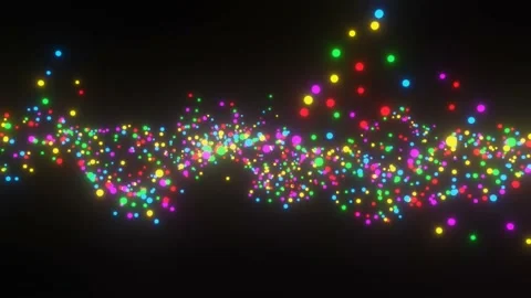 Colorful neon lighting balls bouncing effect, isolated on black background. Stock Footage 142849917