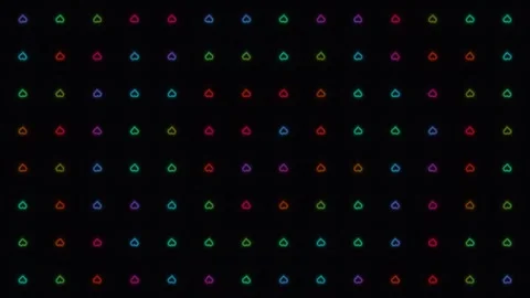 Colorful neon lights display in a pattern on dark Stock Footage 338318504
