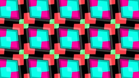 Colorful neon lights geometric pattern which are moving and glowing Stock Footage 163144113