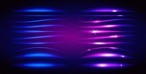 Colorful Neon Linear Decor Items Stock Illustration