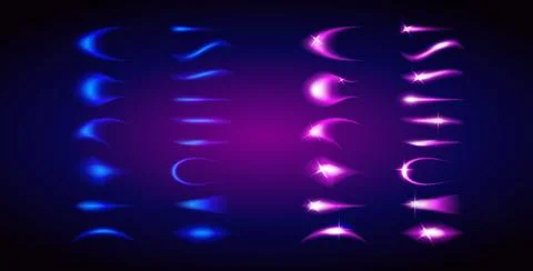 Colorful Neon Linear Decor Items Stock Illustration