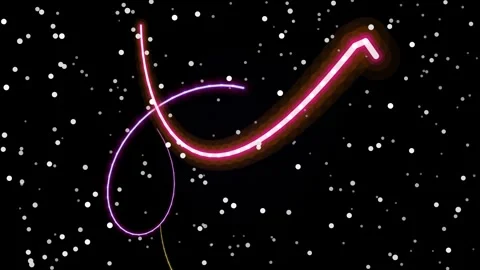 Colorful Neon Lines Dancing in Space. Stock Footage 329466741