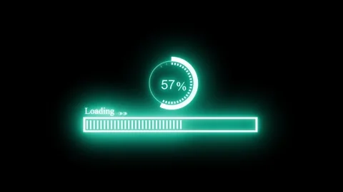 Colorful Neon Loading Bar Animation with Seamless Loop and Glowing Effect Stock Footage 337077822