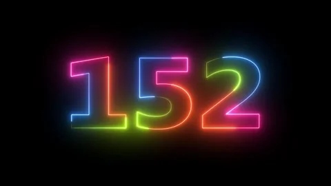 Colorful neon number 152 glowing Vidéo 330556341