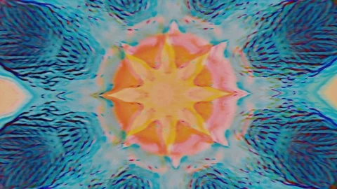 Colorful neon ornament pattern, psychedelic iridescent kaleidoscope. Video stock 107834222
