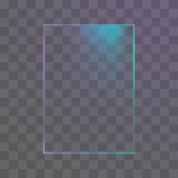 Colorful neon plastic sheet effect with transparent edges for UI or futuris.. Stock Illustration