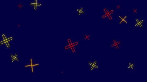 Colorful Neon Plus Sign Patterns on Dark Background for Visual Effects Stock Footage 317871238