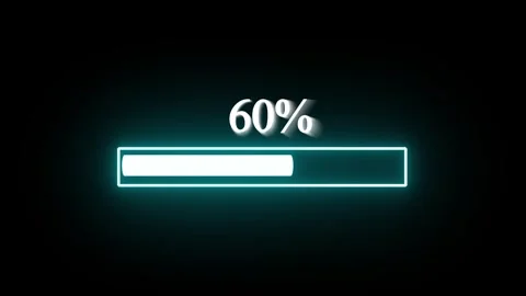 Colorful neon progress bar loading animation with icons. Neon-colored loadi.. Vídeo Stock 313422305