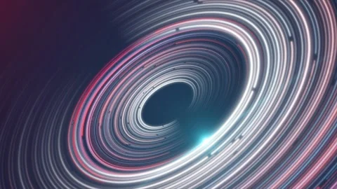 Colorful Neon round Wave Pattern Line and glowing light, Abstract background. Stock Footage 281846797