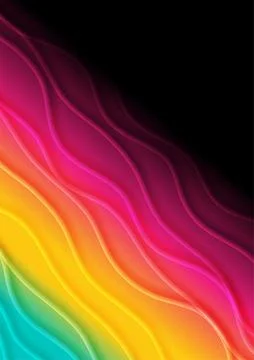Colorful neon smooth wavy pattern abstract elegant flyer design Stock Illustration