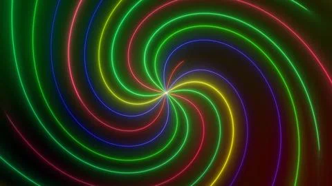 Colorful Neon Spiral Pattern Illustrazione stock