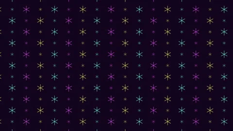Colorful neon star pattern background with rotating geometric shapes animation 스톡 동영상 334139141