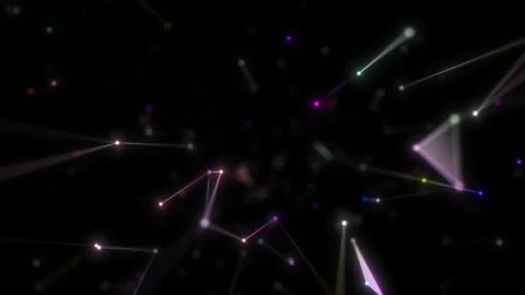 Colorful neon structure rotates in space. Connectivity of digital data and Stock Footage 116767015