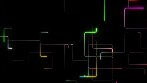 Colorful Neon Tech Lines Motion Background Loop Stock Footage 335591410