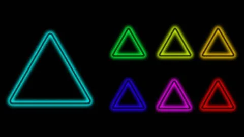 Colorful neon triangles Stock Illustration