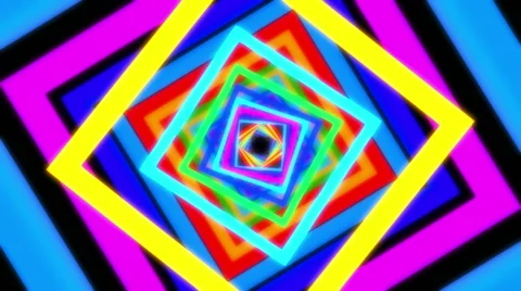 Colorful neon tunnel. Seamless loop Stock Footage 52376334