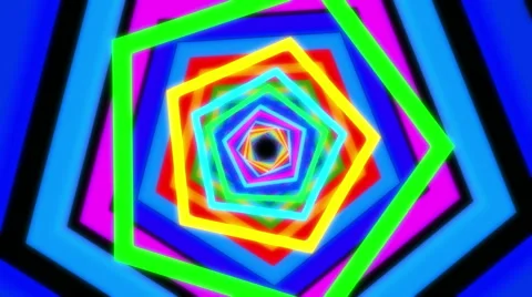 Colorful neon tunnel. Seamless loop Stock Footage 52376707