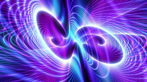 Colorful neon wave lines twisting into a dynamic vortex with glowing energy, Stock Footage 331997265