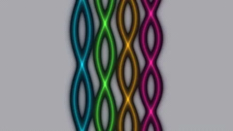 Colorful Neon Wave Pattern Seamless Loop Stock Footage 340621019
