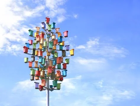 Colorful nesting boxes Stock Photos