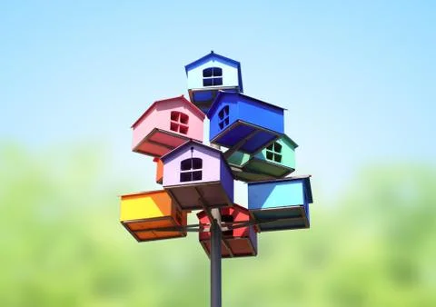 Colorful nesting boxes Stock Photos