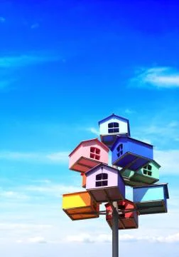 Colorful nesting boxes Stock Photos