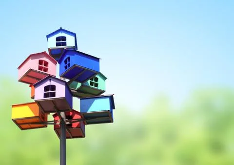 Colorful nesting boxes Stock Photos