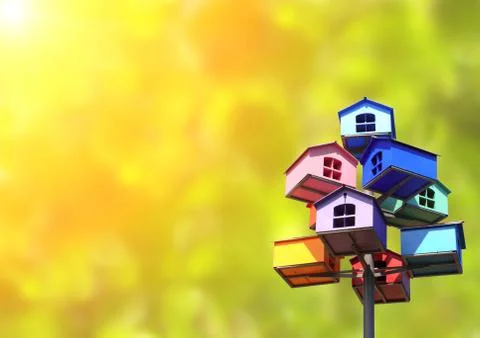 Colorful nesting boxes Stock Photos