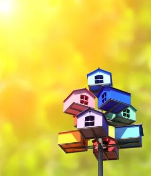 Colorful nesting boxes Stock Photos