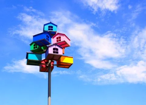 Colorful nesting boxes Stock Photos