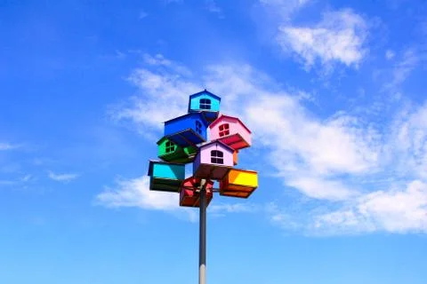 Colorful nesting boxes Stock Photos
