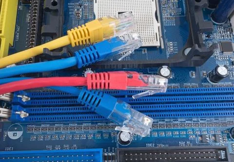 Colorful network cable Stock Photos