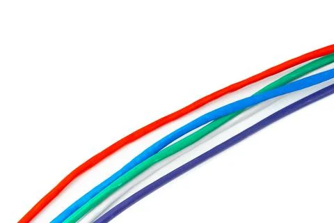 Colorful network cables switch on white background Stock Photos