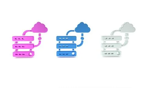 Colorful Network cloud connection icon isolated on white background. Social.. Stock Illustration