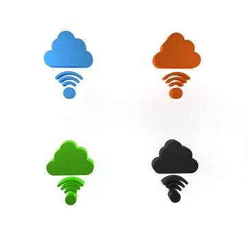 Colorful Network cloud connection icon isolated on white background. Social.. Illustrazione stock