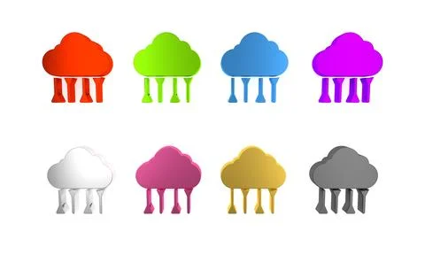 Colorful Network cloud connection icon isolated on white background. Social.. イラスト素材