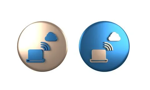 Colorful Network cloud connection icon isolated on white background. Social.. 库存插图