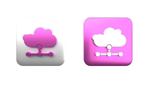Colorful Network cloud connection icon isolated on white background. Social.. Stockfoto's