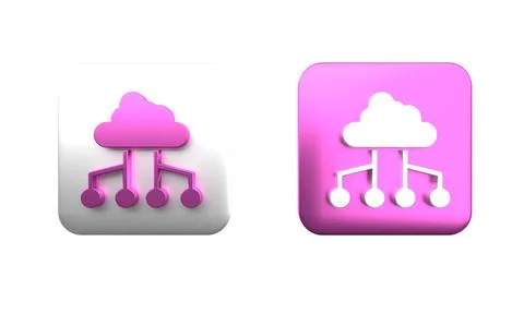 Colorful Network cloud connection icon isolated on white background. Social.. Foto stock
